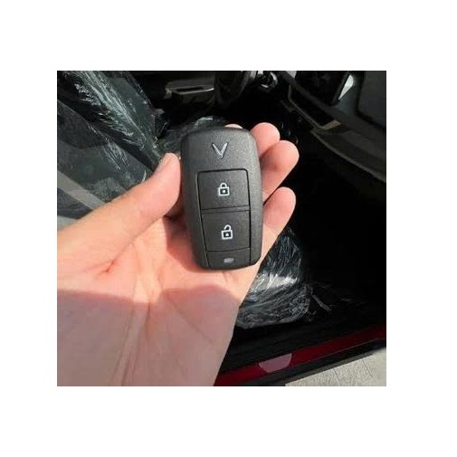 Bao da ép phom chìa khóa ô tô Vinfast VF3 phối chỉ chữ X độc đáo da bò thât tặng móc khóa kim loại - hàng chính hãng