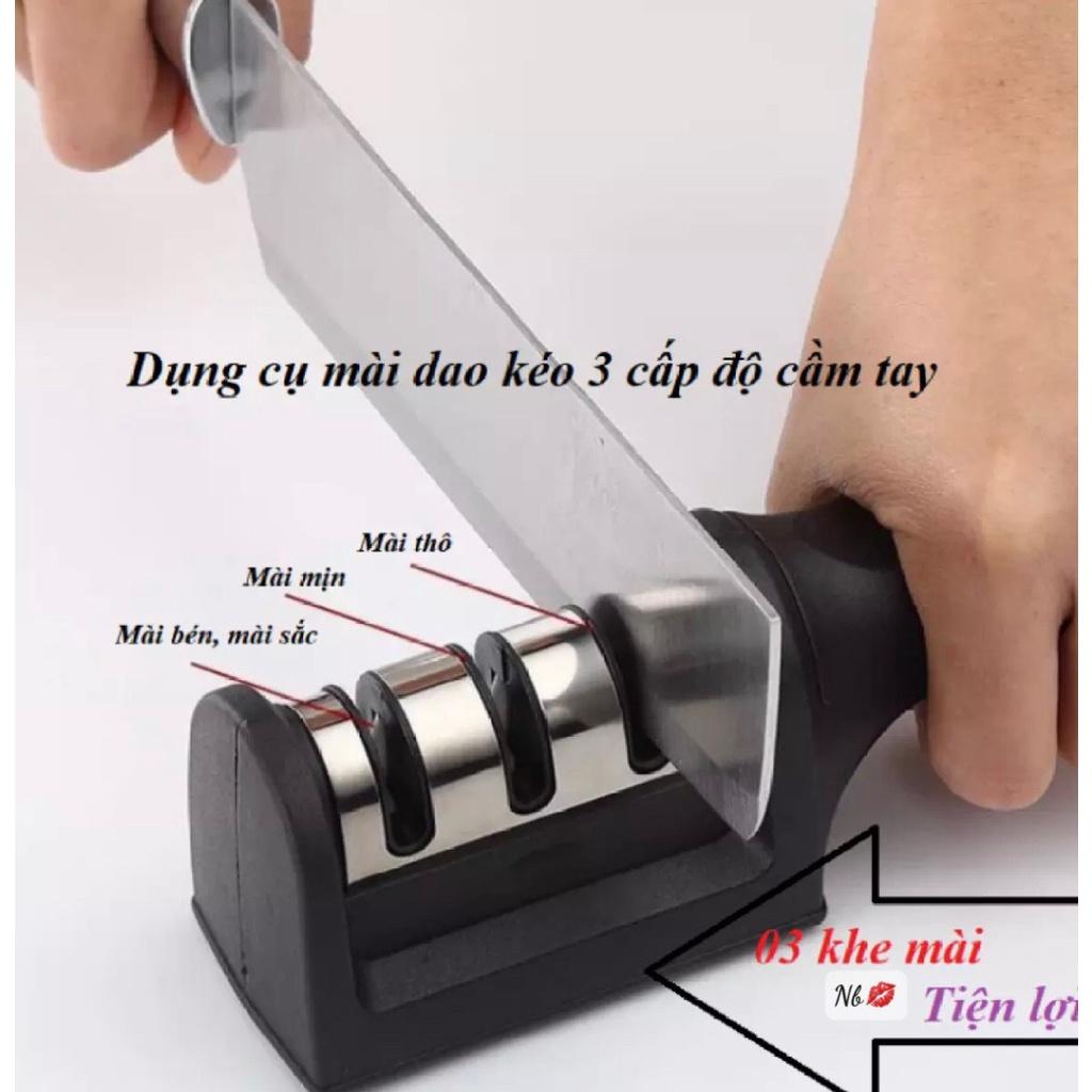 Dụng Cụ Mài Dao Kéo 3 Cấp Độ Cầm Tay, Máy Mài Dao Nhanh Tiện Lợi