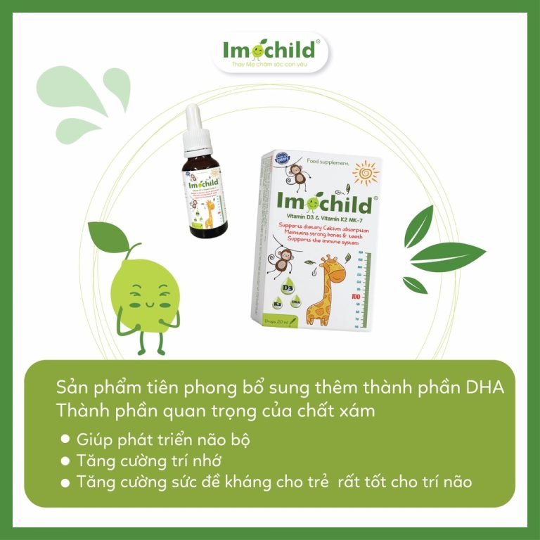 IMOCHILD D3K2 MK7 + DHA – Tăng cường phát triển chiều cao và trí não cho trẻ