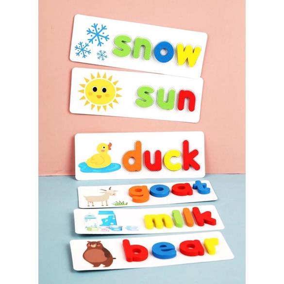 Thẻ Học Thông Minh Ghép Chữ Cái Tiếng Anh, 52 thẻ ghép chữ - Spelling Game
