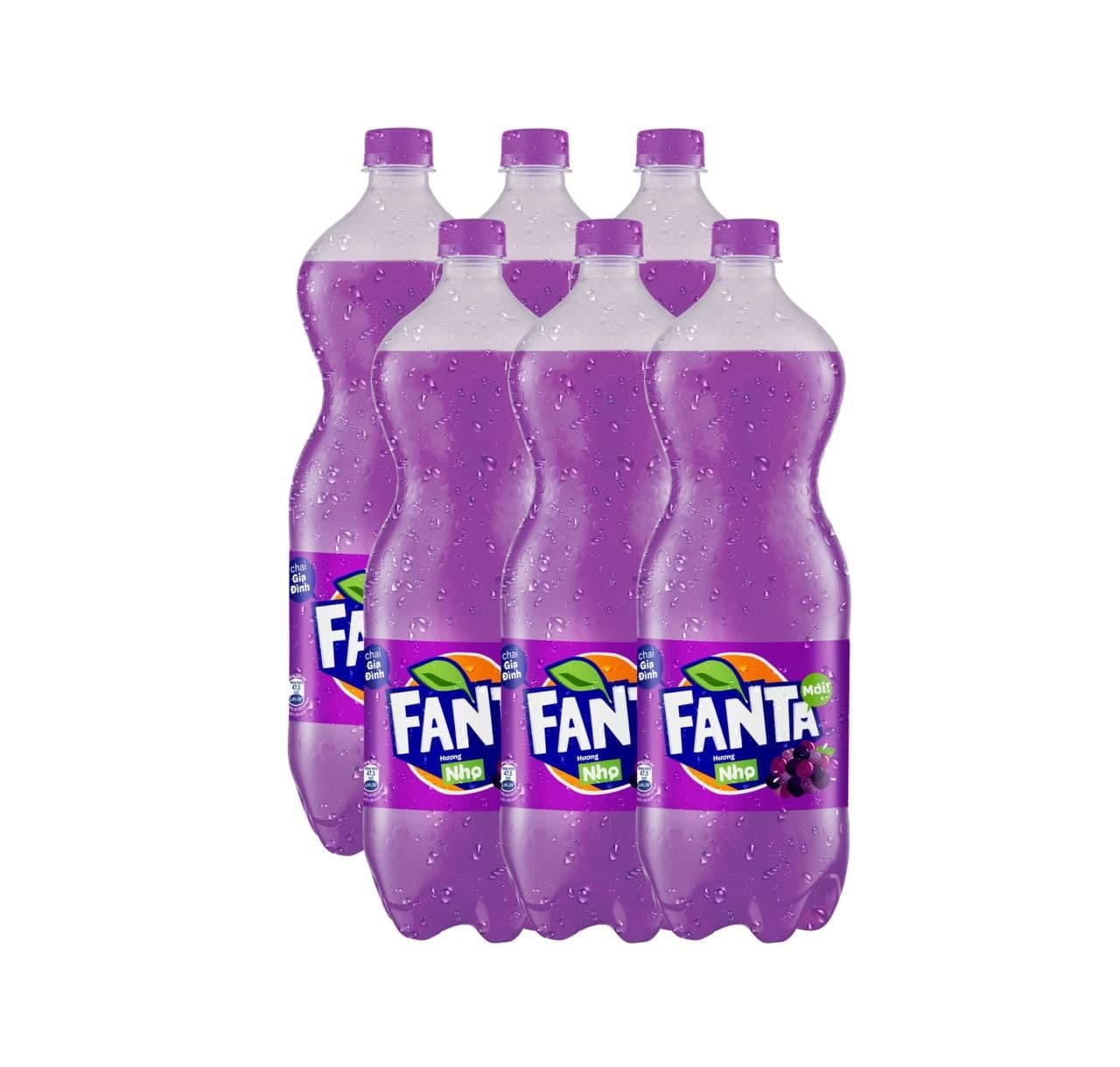 Lốc 6 Chai Nước Giải Khát Có Gas Fanta Nho 1.5L x 6
