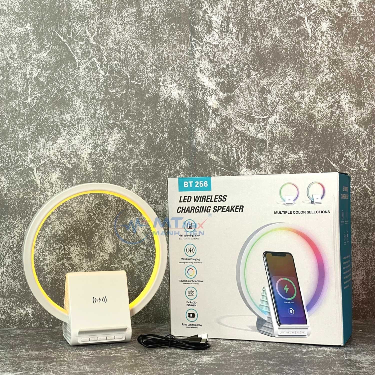 Loa Bluetooth BT256 Chế Độ Led RGB Tích Hợp Sạc Không Dây 10W Vẻ Đẹp Cuốn Hút Chuyên Dùng Nghe Nhạc, Decor, Trang Trí Bàn Làm Việc