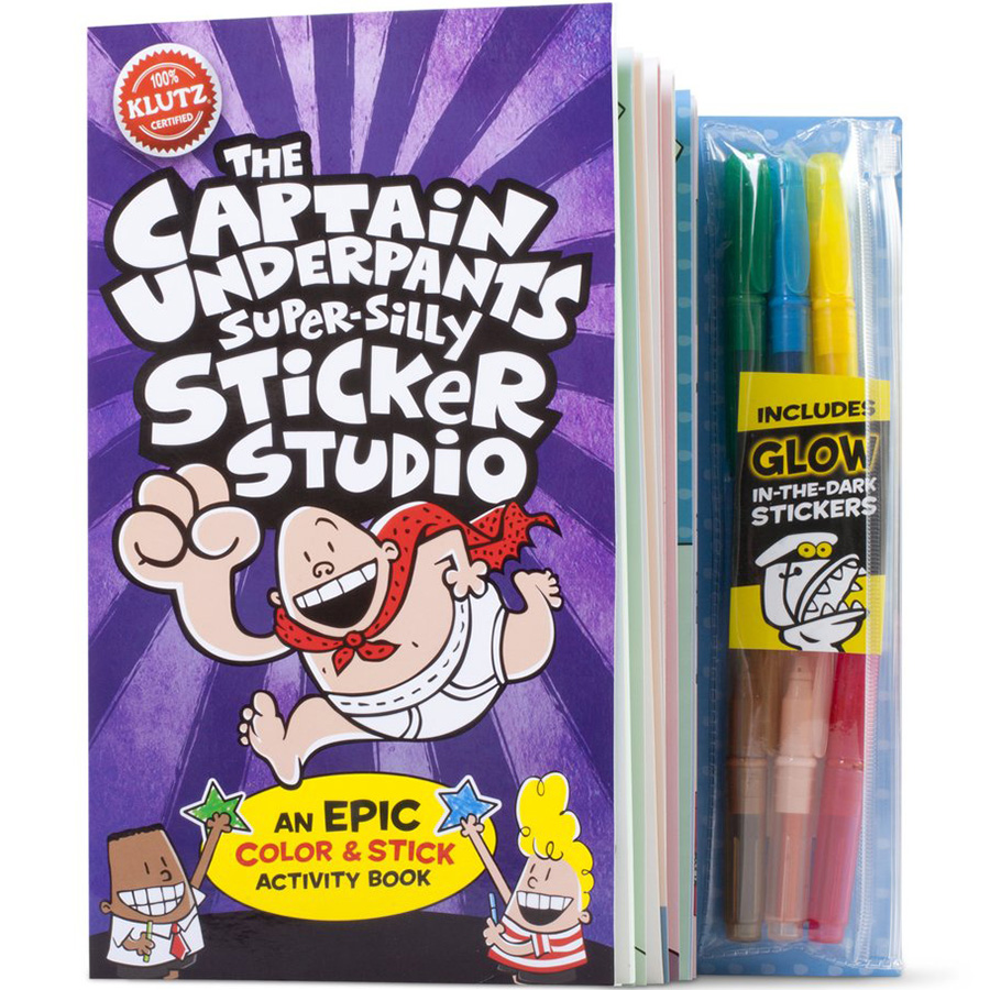 Klutz: The Captain Underpants Super-Silly Sticker Studio Pack (An Epic Color &amp; Stick Activity Book)