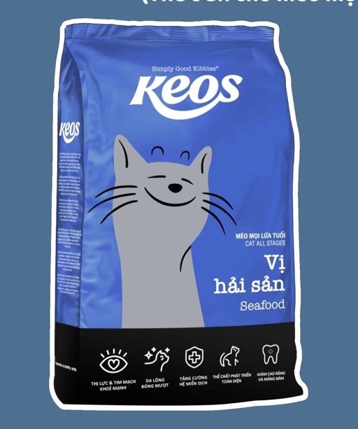 Thức ăn cho mèo Keos vị hải sản 1.5kg