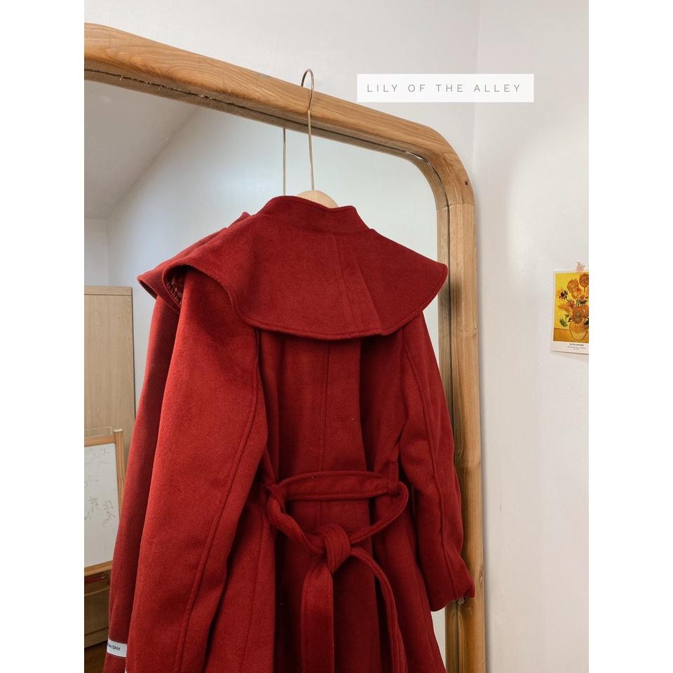 Áo khoác dạ đỏ 2 hàng khuy