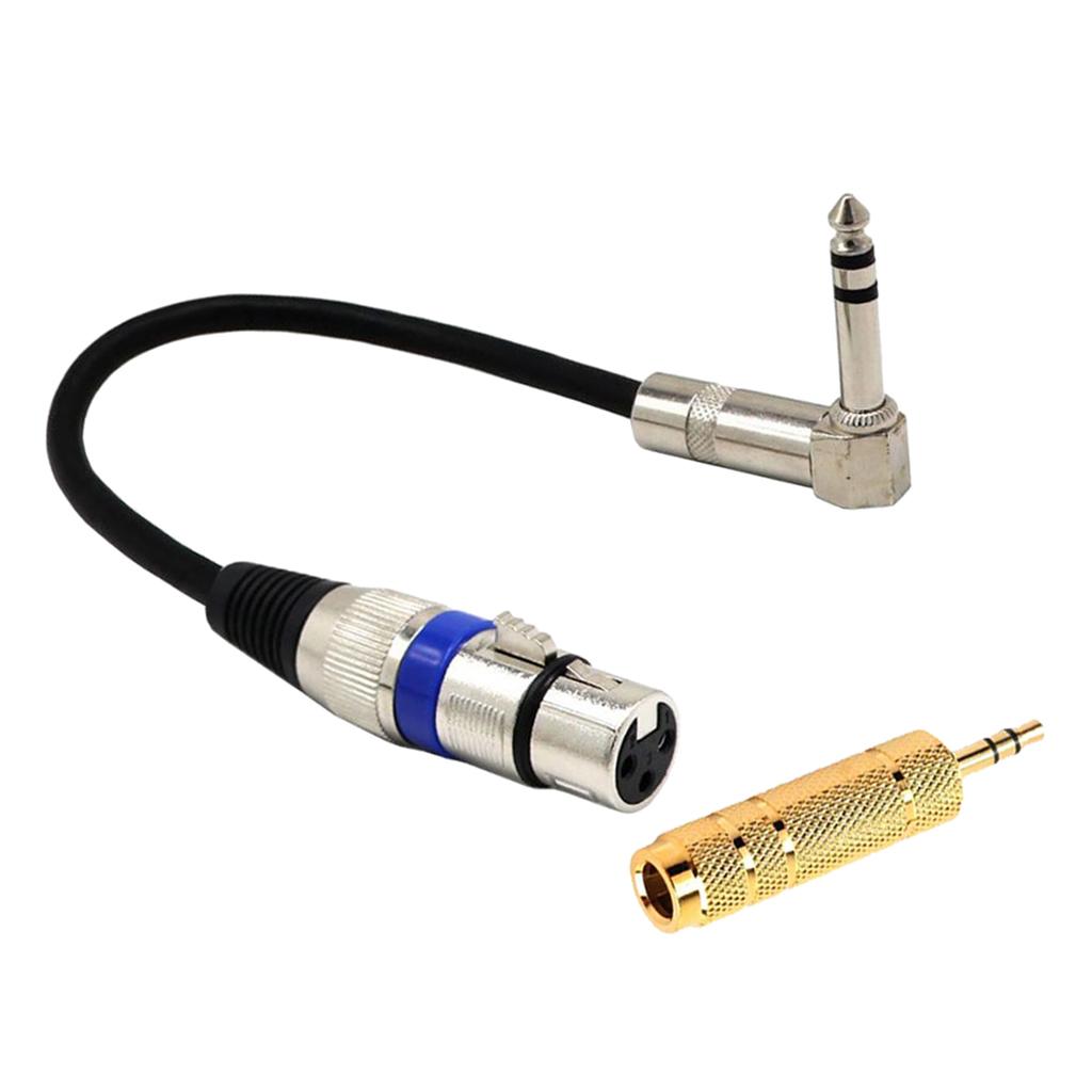 6.35 Mm Male to XLR Audio Female + 3.5 Mm Male to