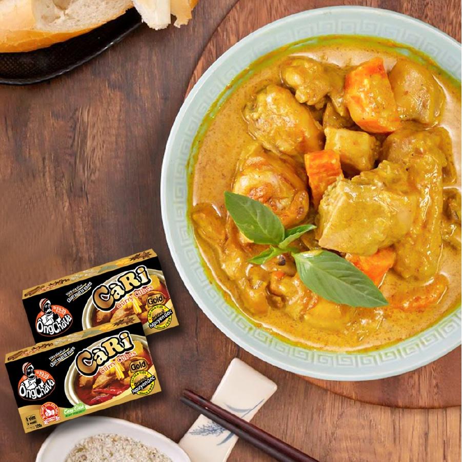 Viên Gia Vị Cà Ri Gold Cay Ông Chà Và Gold 120gr (Curry Cubes)