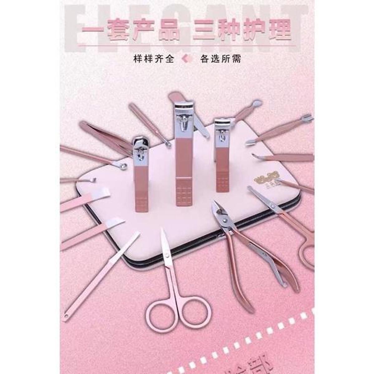 Bộ Kìm Bấm Móng 18 Chi Tiết Kèm Hộp Hồng Siêu Xinh