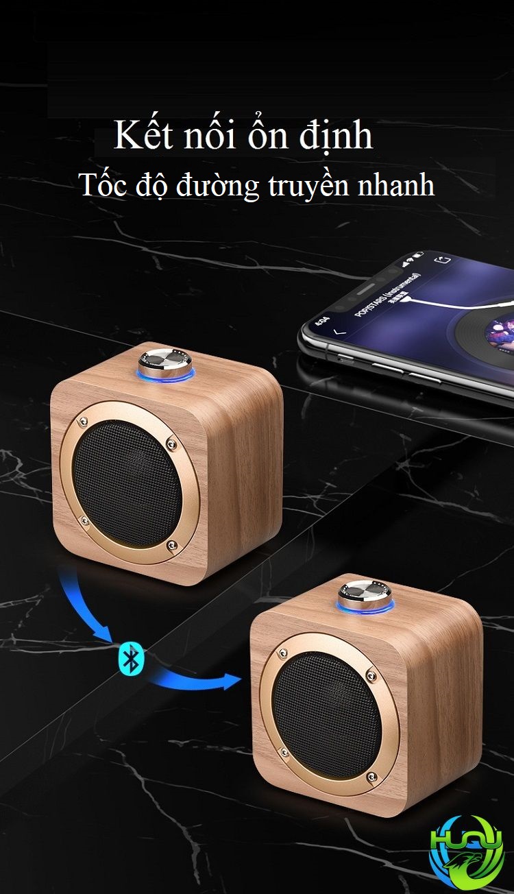 Loa Bluetooth Xách Tay Mini Huqu HQ-Q1B-Âm Thanh Chân Thực-Hàng Chính Hãng 