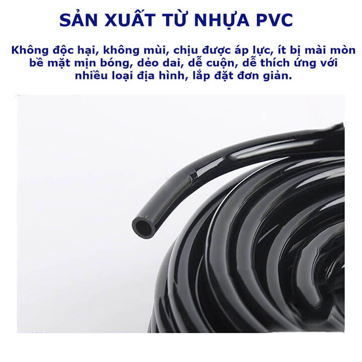 Hệ thống phun sương tưới cây làm mát tự động 10 mét dây 10 béc tưới, ống tưới cây nhỏ giọt tự động, vòi phun sương