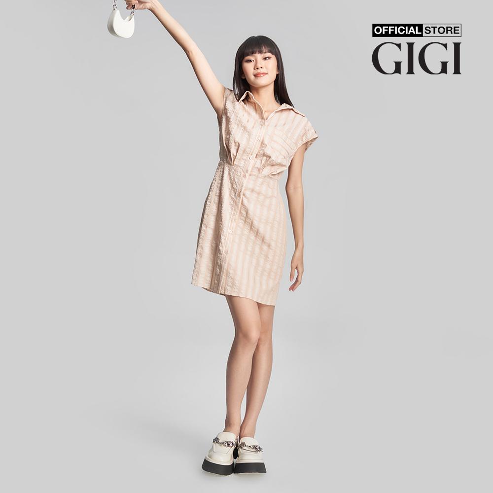 GIGI - Đầm sơ mi tay ngắn năng động G2107D231120