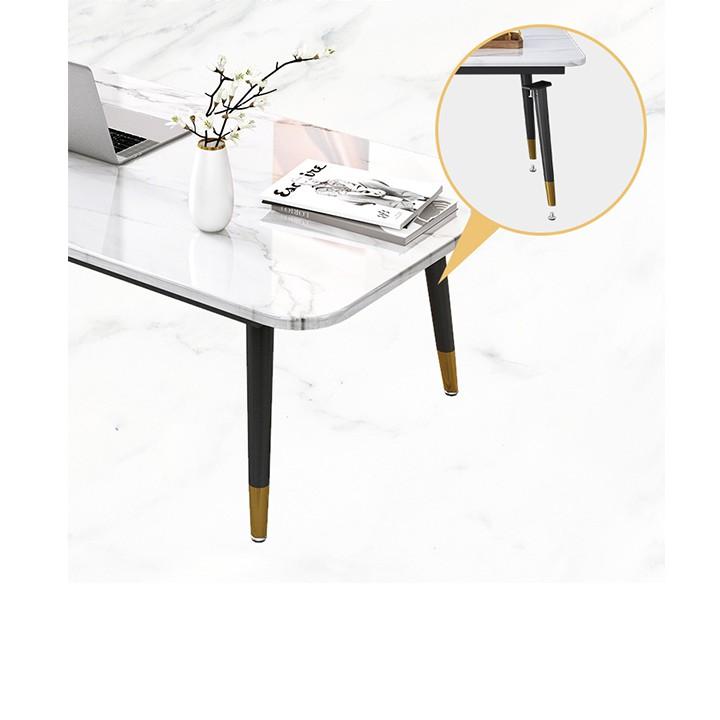 Bàn sofa mặt đá màu trắng và đen trang trí nội thất phòng khách - Bàn trà bệt hình chữ nhật decor nhà đẹp