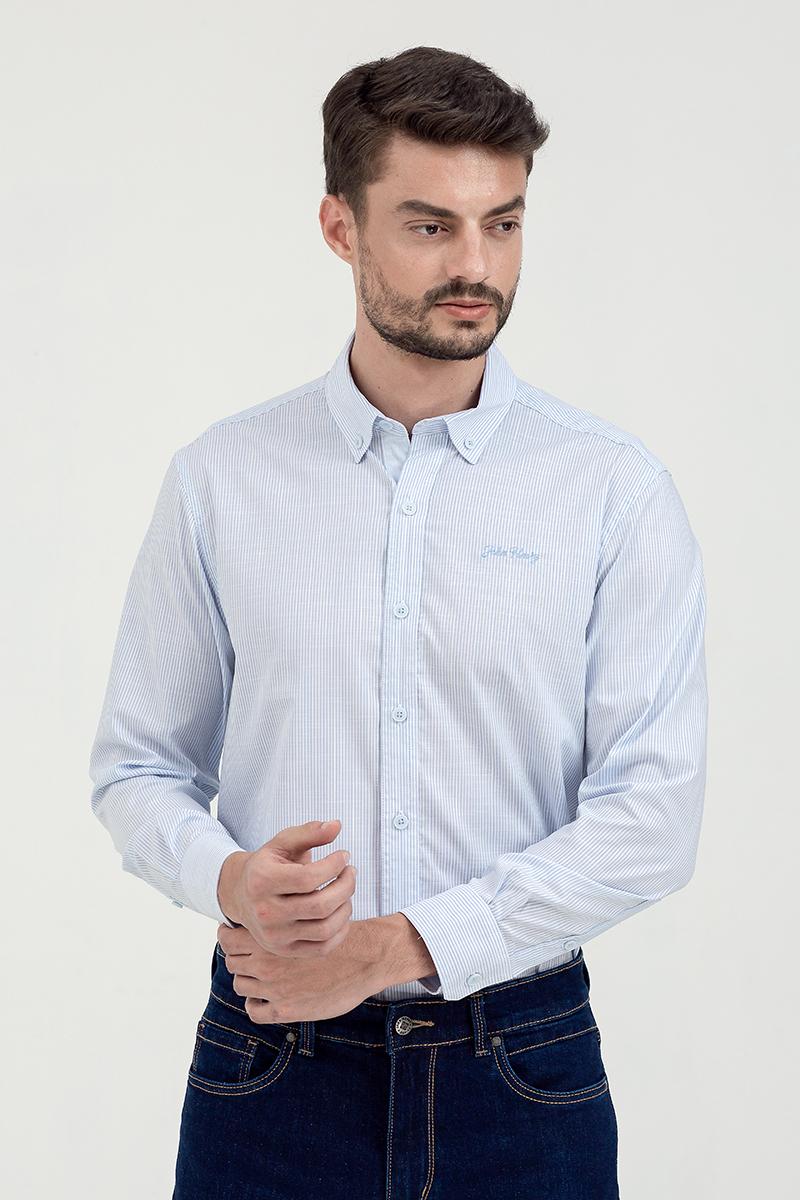 Áo sơ mi tay dài họa tiết kẻ sọc WS21SS43C-LC