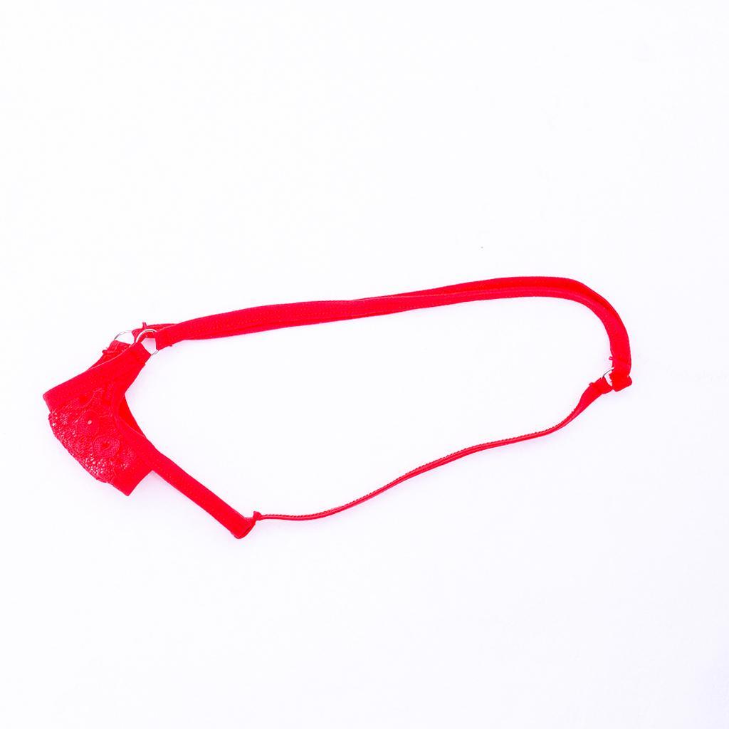 2-7pack Men's Open Front Breathable G-String Underwear Pouch Brief Thong Red