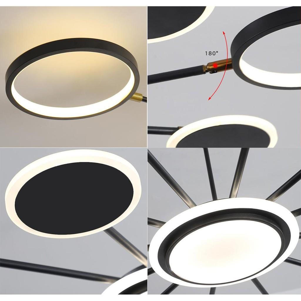 Đèn thả MORAT hiện đại với 3 chế độ ánh sáng trang trí nội thất sang trọng loại 8 bóng - kèm điều khiển từ xa - .