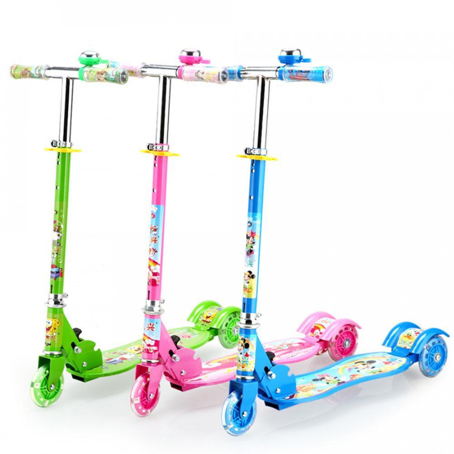 Xe trượt scooter 3 bánh phát sáng, có chuông cho bé
