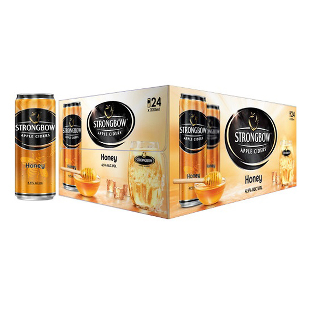 Nước táo lên men Strongbow Honey 330ml Thùng 24 lon