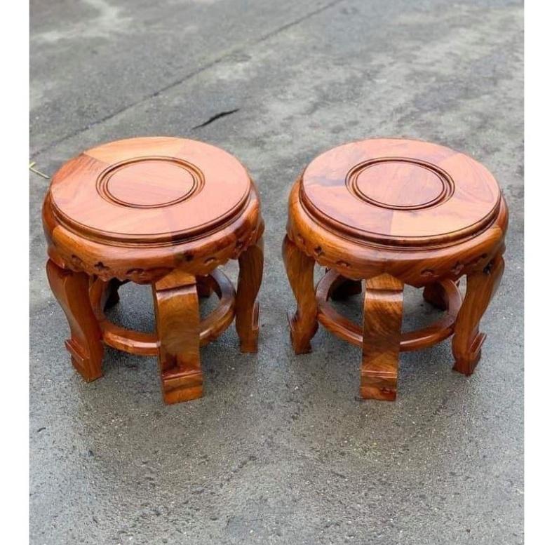 Đôn chân tròn gỗ hương cao 30cm