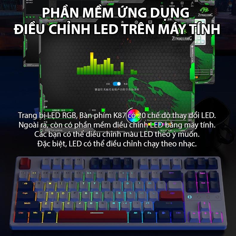 Bàn phím cơ Coputa Bàn phím cơ Bluetooth không dây 3 chế độ LED RGB Hotswap cao cấp K87