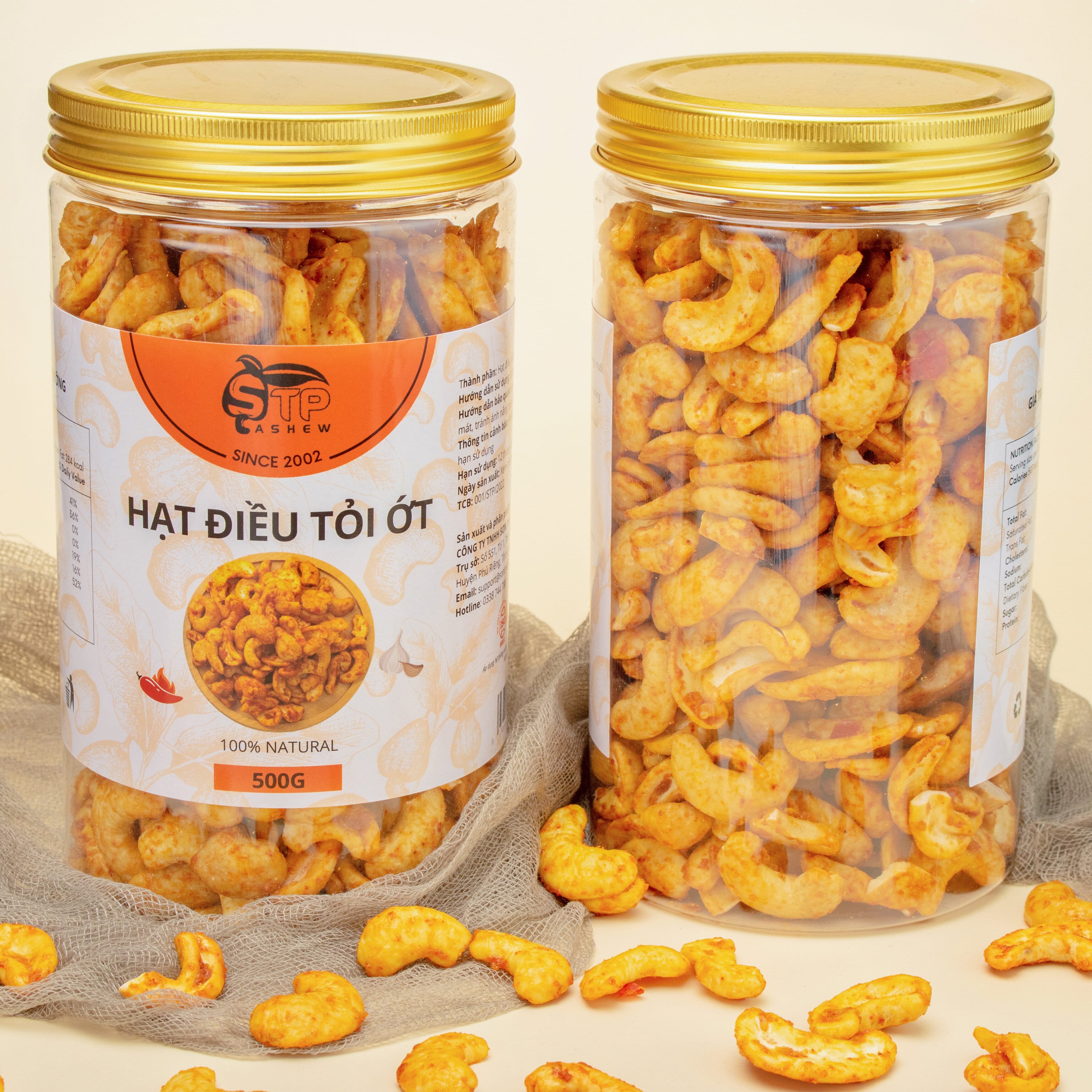 Hạt Điều Tỏi Ớt STP Food Hũ 500g – Hạt Điều Thơm Ngon, Giòn Béo, Giàu Chất Dinh Dưỡng, Rất Tốt Cho Sức Khỏe