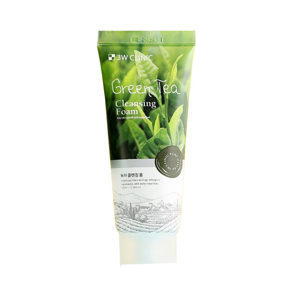Sữa Rửa Mặt Chống Oxy hóa, Làm Sạch Sâu Chiết Xuất Từ Trà Xanh 3W Clinic Green Tea Foam Cleansing - Hàn Quốc chính hãng