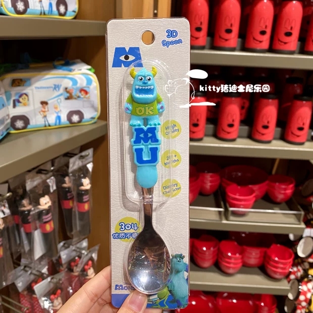 Muỗng ăn inox Disney hình Sulley nổi 3D cho trẻ em bé