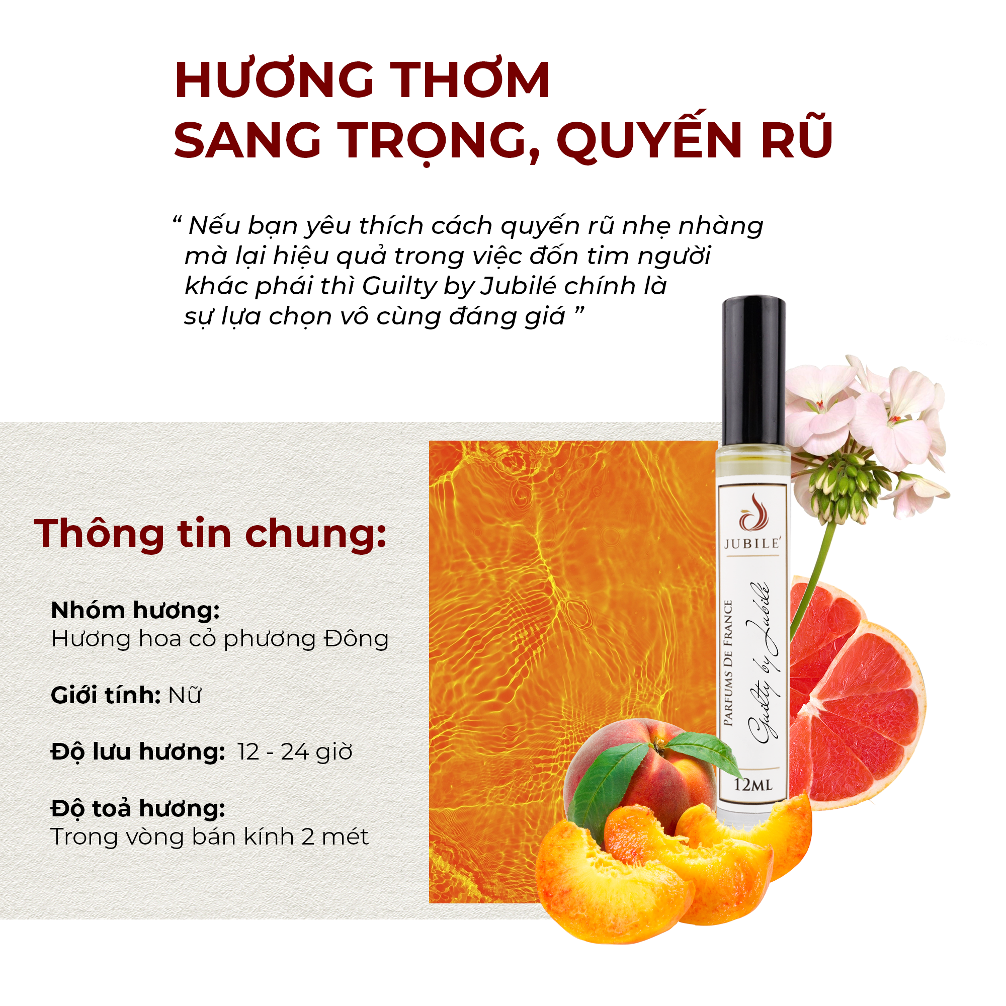 Tinh dầu nước hoa nữ Guilty by Jubilé (set 17ml)