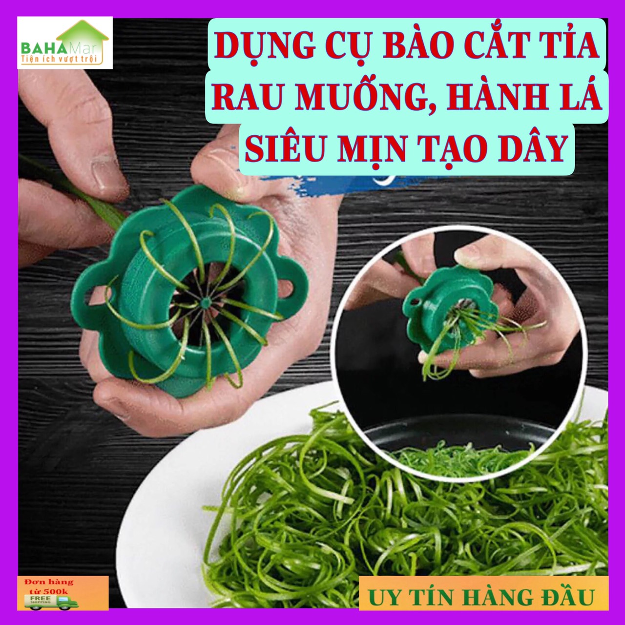 DỤNG CỤ BÀO CẮT TỈA RAU MUỐNG, HÀNH LÁ SIÊU MỊN TẠO DÂY "BAHAMAR" Với đầu nhọn luồn kéo cắt cho phép cắt tỉa dễ dàng mà không bị dịch chuyển, làm rau dễ dàng