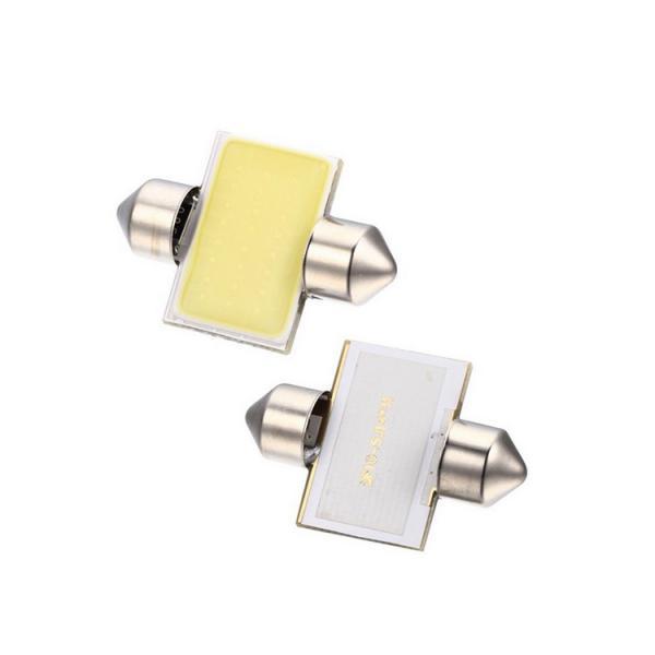 2pcs White 31mm 12smd COB LED Bulb Festoon Lamp For Car Dome Lights