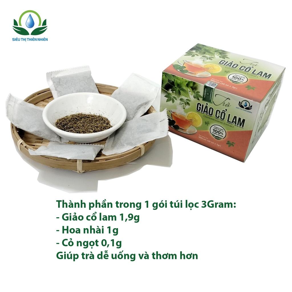 Trà Giảo Cổ Lam hộp 30 Túi Lọc x 3Gram giúp giảm béo, giảm căng thẳng và đau dạ dày của Siêu Thị Thiên Nhiên