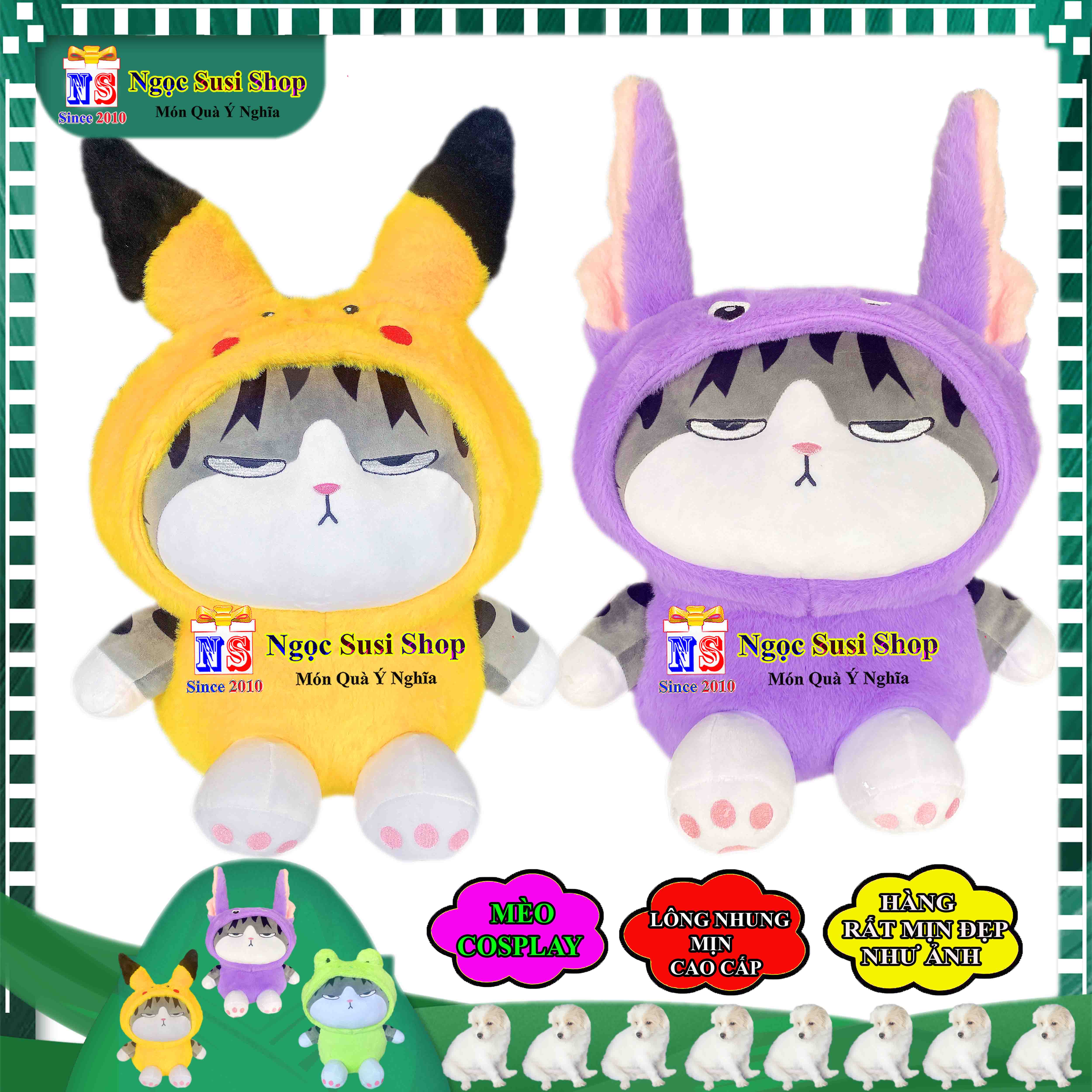 GẤU BÔNG HÌNH CON MÈO COSPLAY SIÊU MỀM MỊN CAO CẤP ÔM NGỦ DÙNG LÀM QUÀ TẶNG TRANG TRÍ