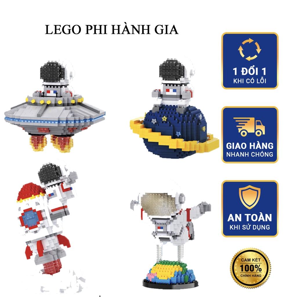 Đồ Chơi Nhân Vật Hoạt Hình Mô Hình Lắp Ráp Ghép Phi Hành Gia Tàu Phi Thuyền Ufo Gắn Kèm Đèn Led An Toàn