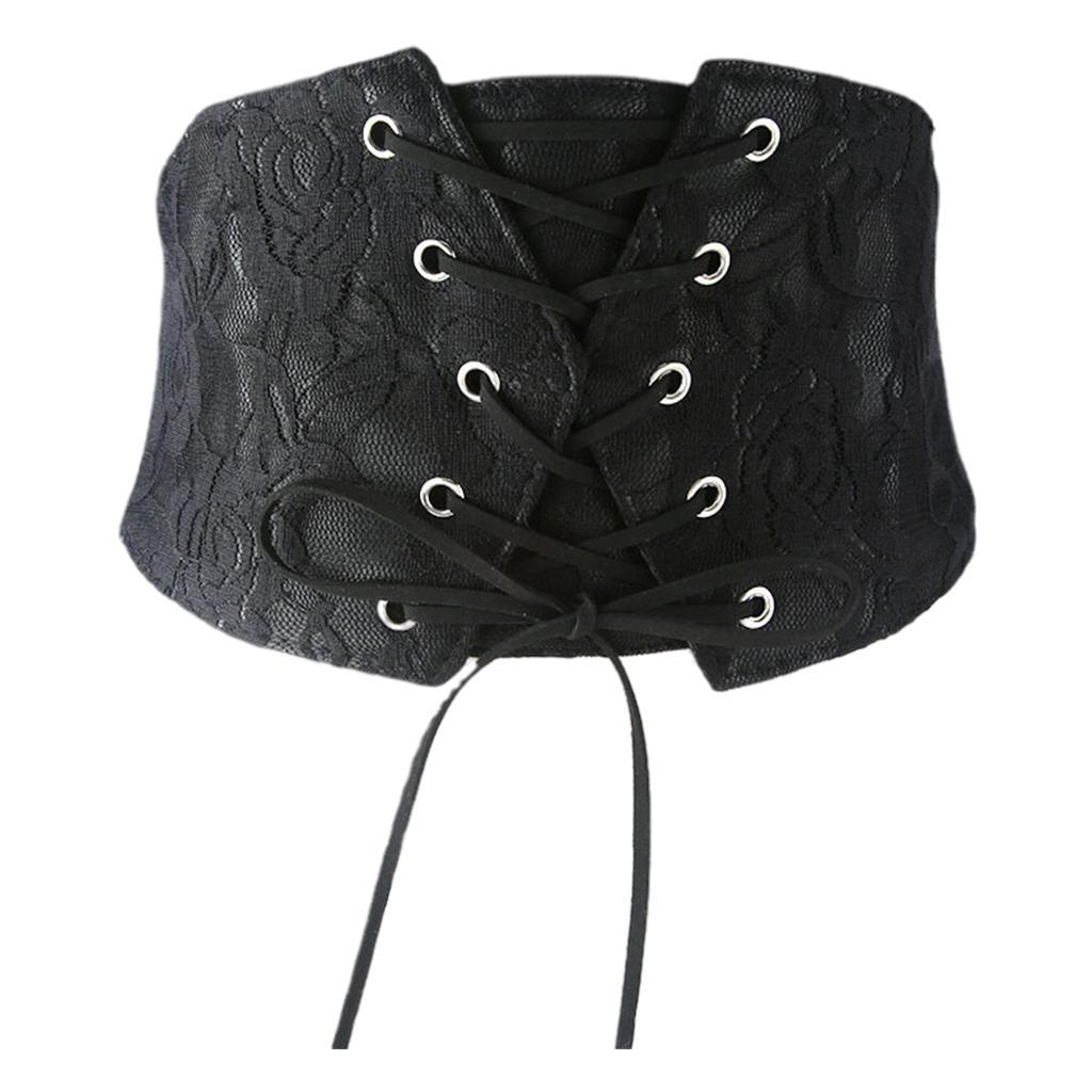 Women's Dress Belt Corset Belt PU Waistband Wide Lace-up Corset