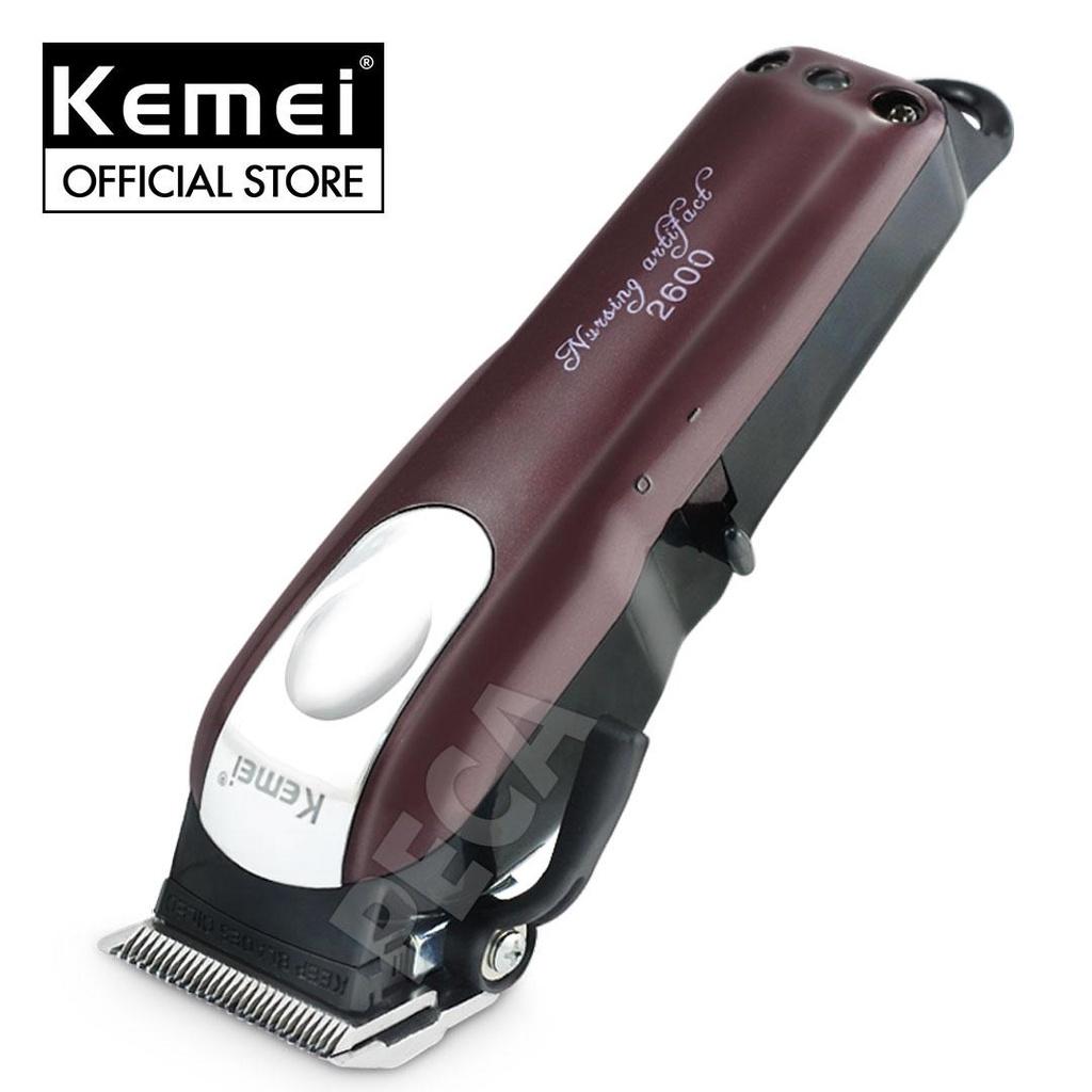 Tông đơ cắt tóc không dây Kemei KM-2600 chuyên nghiệp công suất mạnh mã 9W với pin Lithiumion siêu khủng có thể sử dụng cắm điện trực tiếp thích hợp sử dụng salon, tiệm tóc cắt tóc người lớn và trẻ em