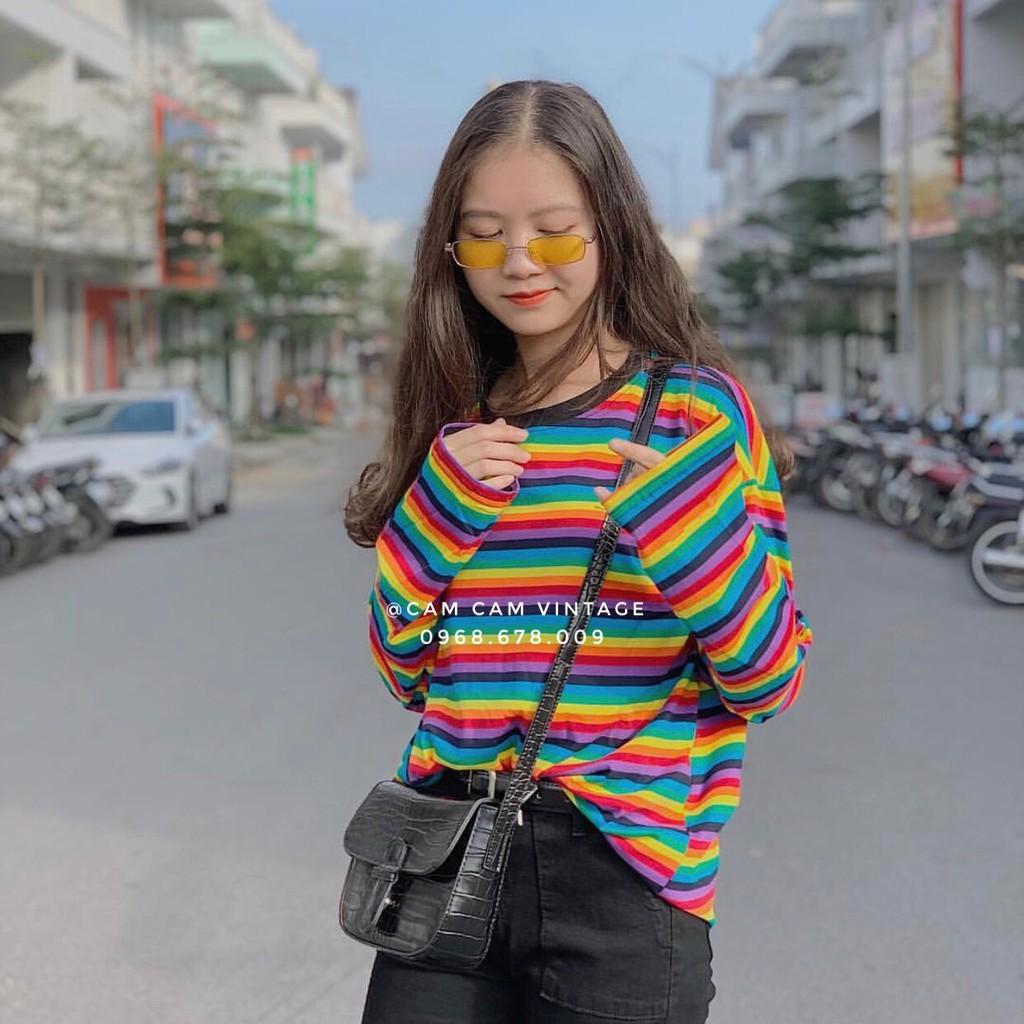 Kính râm kính mát retro nam nữ Tí hon chữ nhật bé xíu Hottrend nhỏ xíu