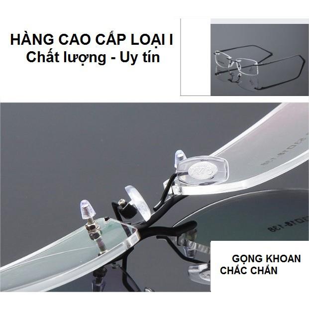 Gọng kính thời trang gọng khoan kiểu dáng doanh nhân có thể thay cận viễn loạn KT75UNIQUI