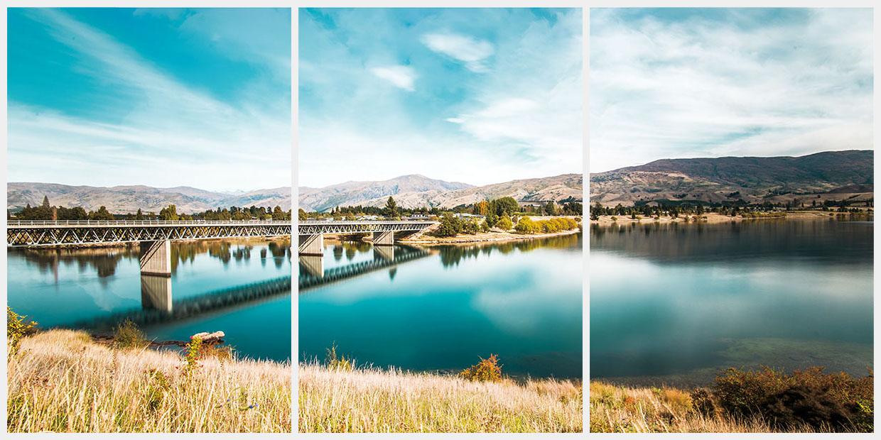 Bộ 3 tranh canvas trang trí phòng ngủ - Cây cầu - PN208