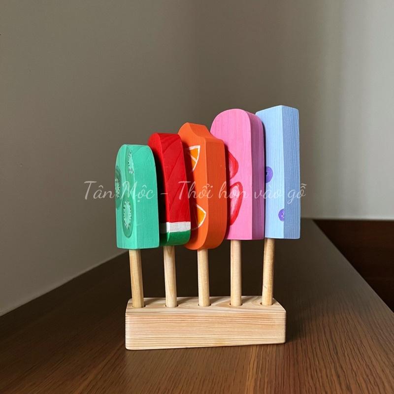 Bộ kem gỗ trái cây từ gỗ tự nhiên, sơn gốc nước không độc hại