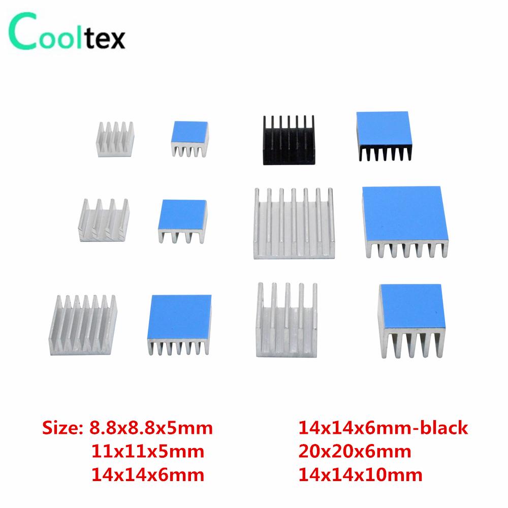 Tản Nhiệt Nhôm Tản Nhiệt Tản Nhiệt Làm Mát Cho Điện Tử IC 3D Máy In Raspberry PI Với Băng Dẫn Nhiệt