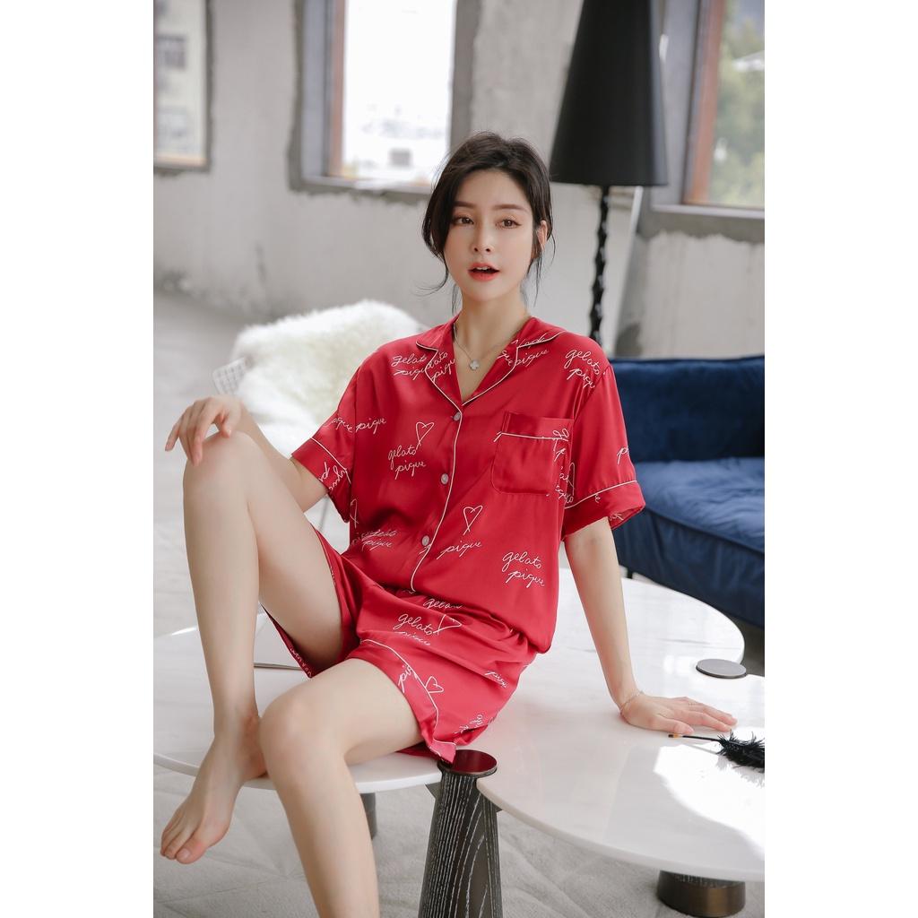Đồ Bộ Nữ - Đồ Mặc Nhà Cộc Vải Lụa Cao Cấp Bốn Màu Trơn In Họa Tiết Chữ CCLP11