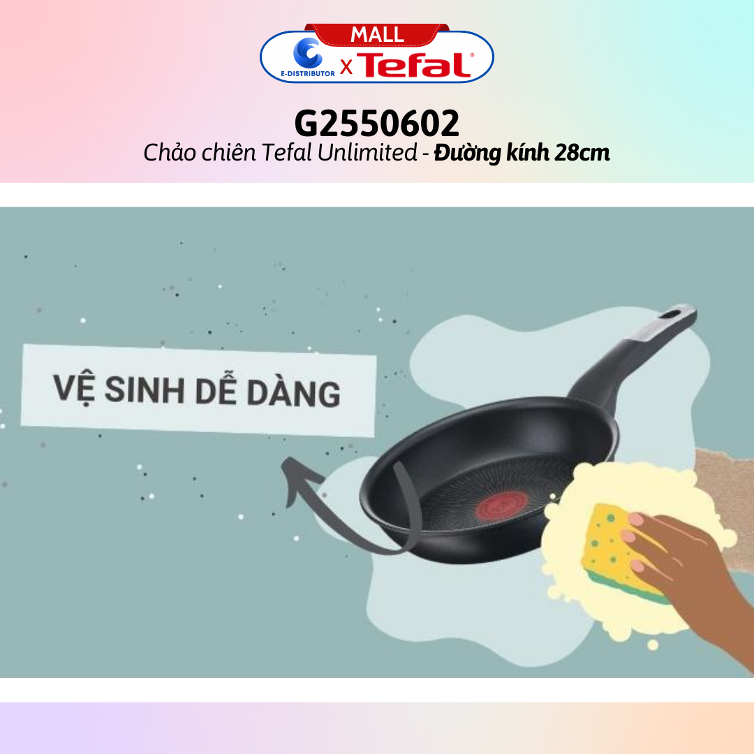 Chảo chiên Tefal Unlimited G2550602/G2680472 (Đường kính 24/28cm) - Hàng chính hãng