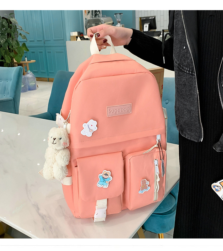 Combo set 5 món balo nữ balo cấp 1 balo cấp 2 balo cấp 3 siêu đẹp đáng yêu SUGEBAG mã 372