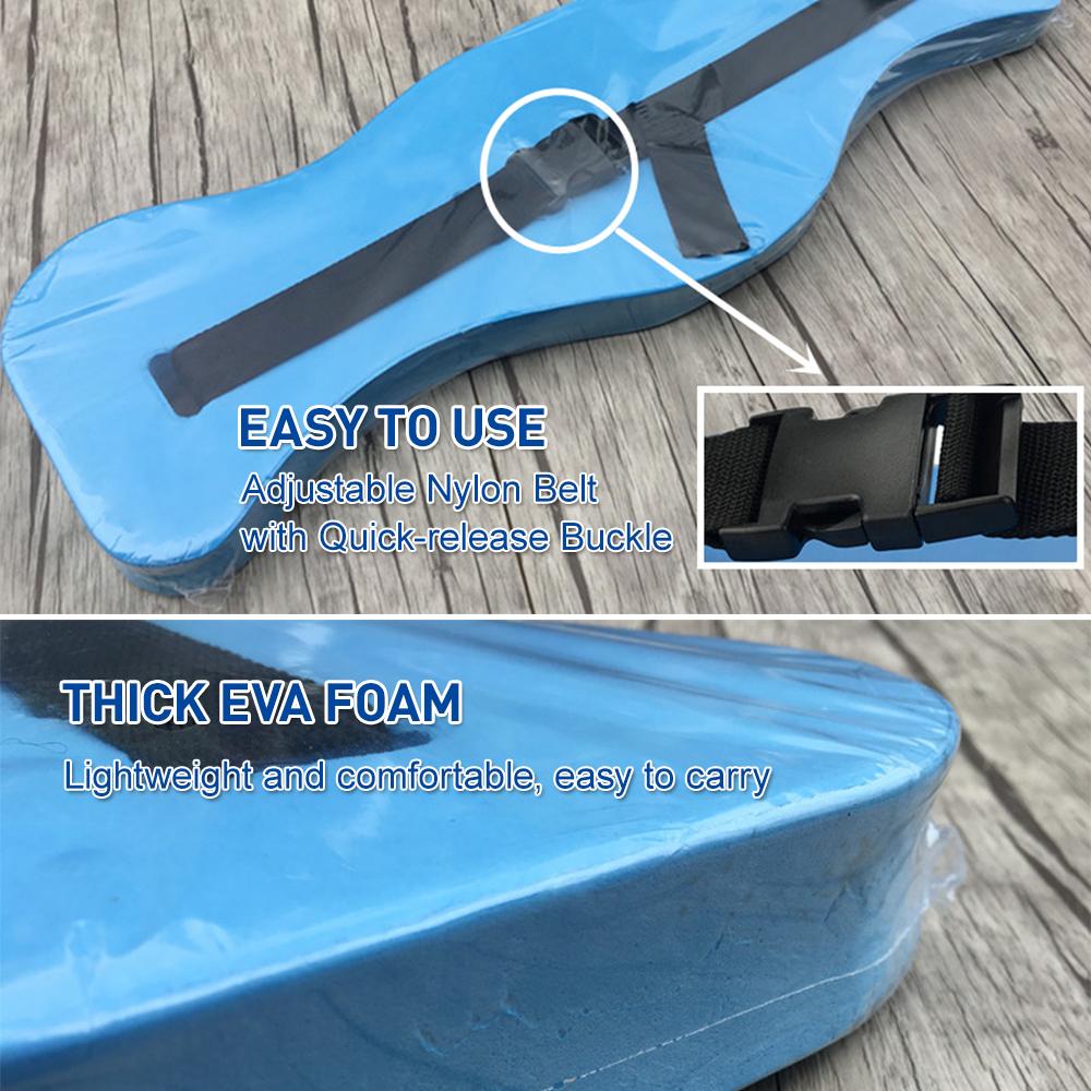 Đai phao bơi thắt lưng bằng Xốp EVA tạo độ nổi tốt,Dây đeo nylon có thể điều chỉnh với khóa tháo nhanh, dễ sử dụng.