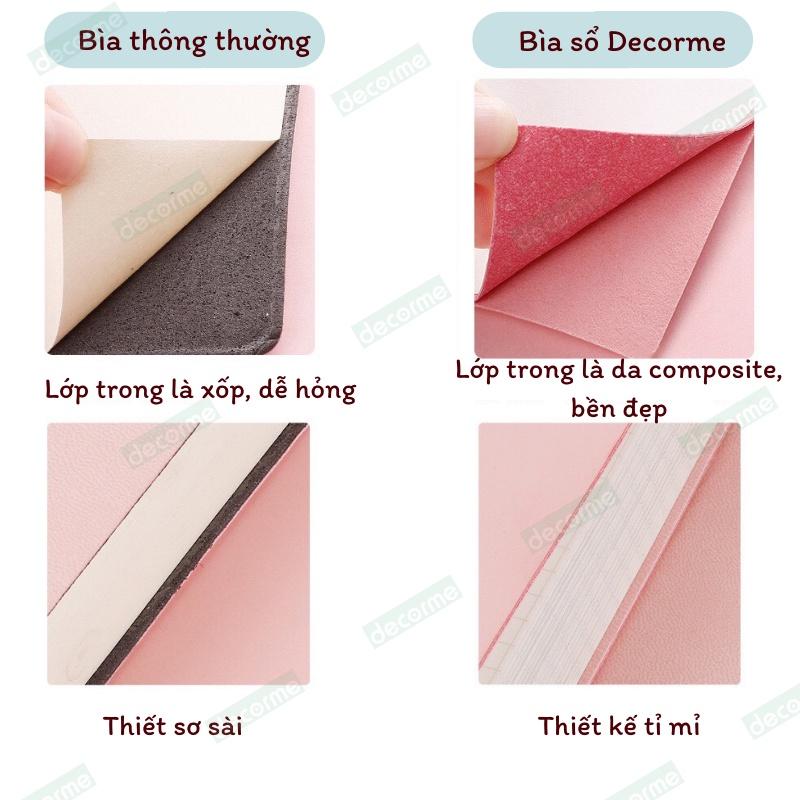 Sổ tay bìa da, sổ ghi chép A5 300 trang giấy caro, sổ note kế hoạch sang trọng Decorme