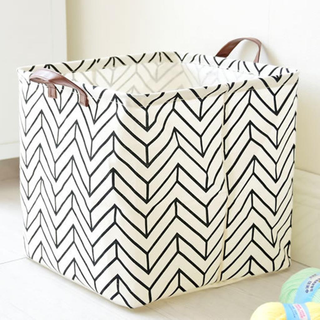 Set 2 Storage Basket Bucket Clothes Laundry Hamper with Handles -Wave