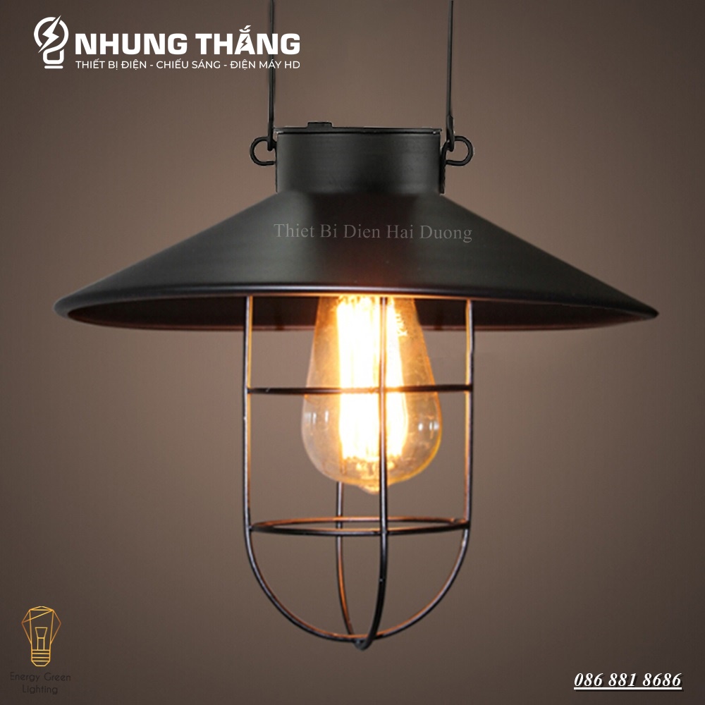 Đèn Treo Thả Phòng Nổ Retro PA02 - Sử Dụng Năng Lượng Mặt Trời - Decor Bắc Âu Trang Trí -Chống Nước Ip65 - Kèm Bóng - Có Video