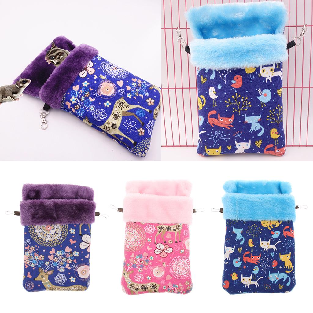 Pet Hamster Parrot Ferret Bunny Squirrel Cage Hanging Sleep Bag Pouch