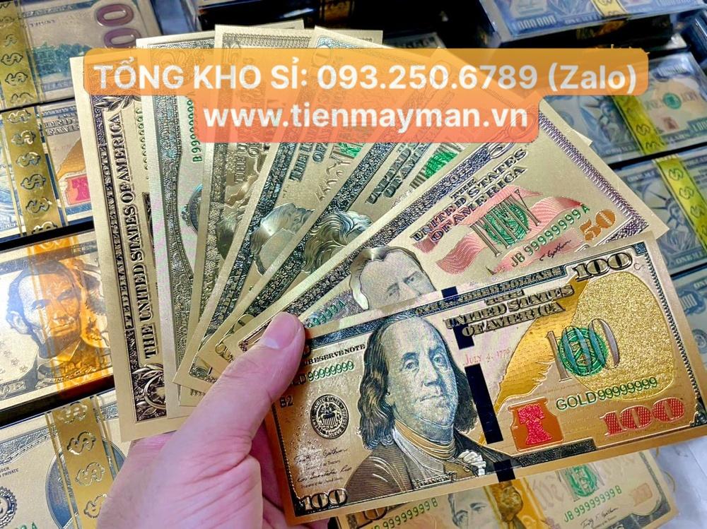 [Tặng bao lì xì] Bộ 7 Tờ Đô Mỹ, USD Mạ Vàng 24k lưu niệm Tài Lộc Lì Xì Tết Phong Thuỷ May Mắn, Lì Xì Tết - NELI