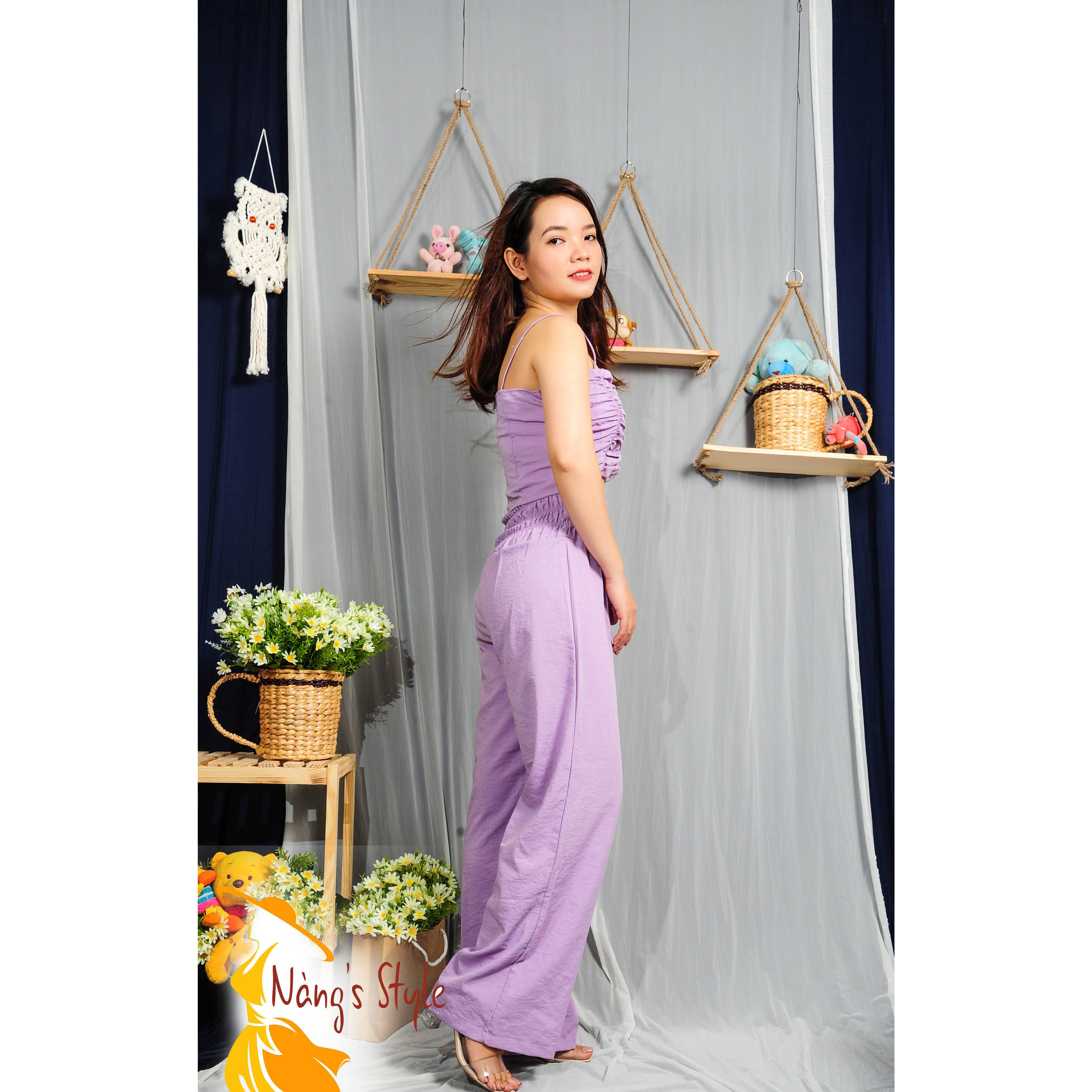 Set đũi áo 2 dây quần ống suông