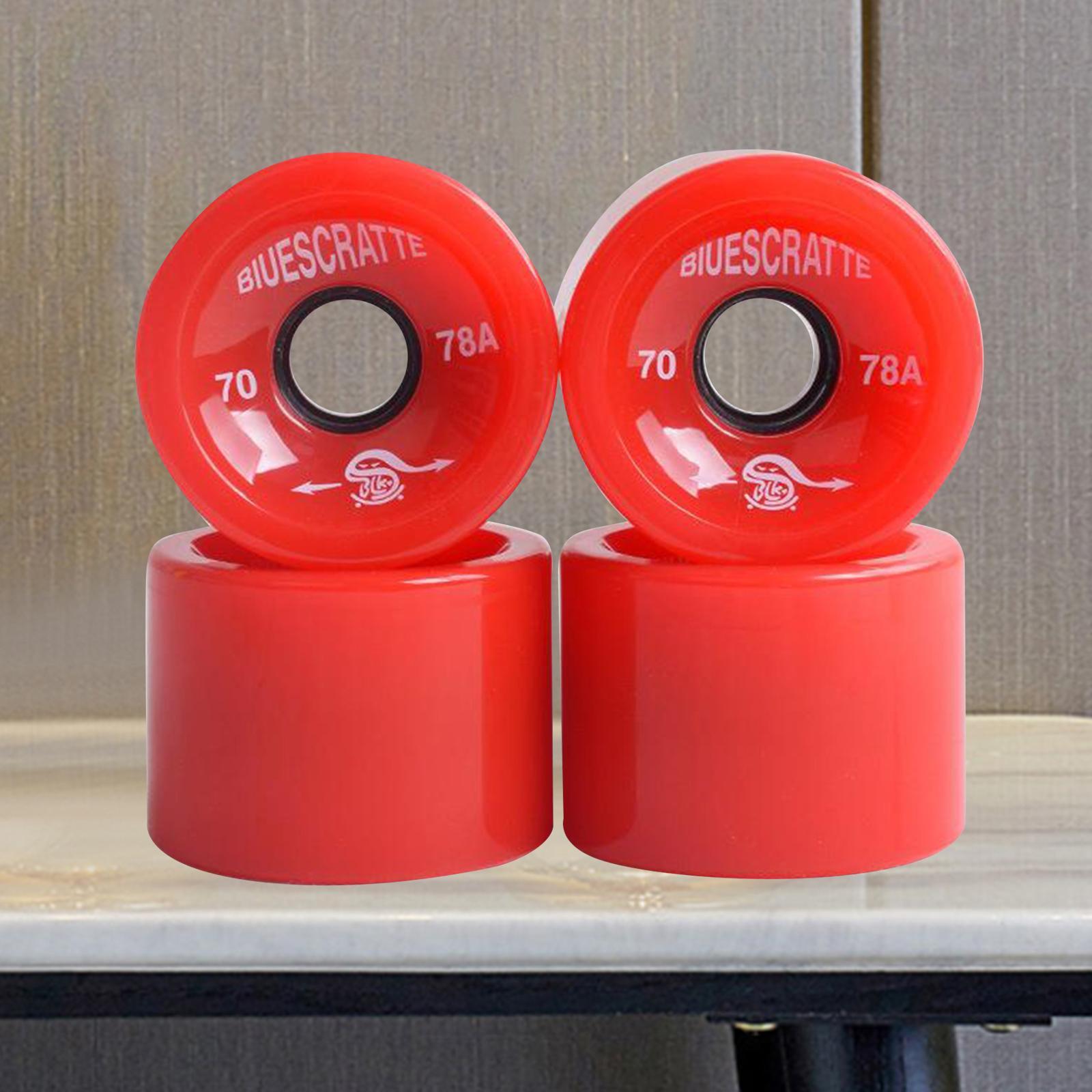 8x 78A Hardness Skateboard Wheels 70X51mm Longboard Roller Parts